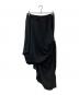 LIMI feu（リミフゥ）の古着「TWILL KNOT DETAIL SKIRT 変形ドレープロングスカート」｜ブラック