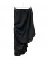 LIMI feu (リミフゥ) TWILL KNOT DETAIL SKIRT 変形ドレープロングスカート ブラック サイズ:FREE：19000円