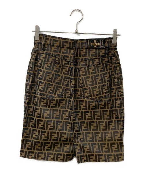 FENDI JEANS（フェンディ ジーンズ）FENDI JEANS (フェンディ ジーンズ) ズッカ柄ミニスカート ブラウン サイズ:28の古着・服飾アイテム