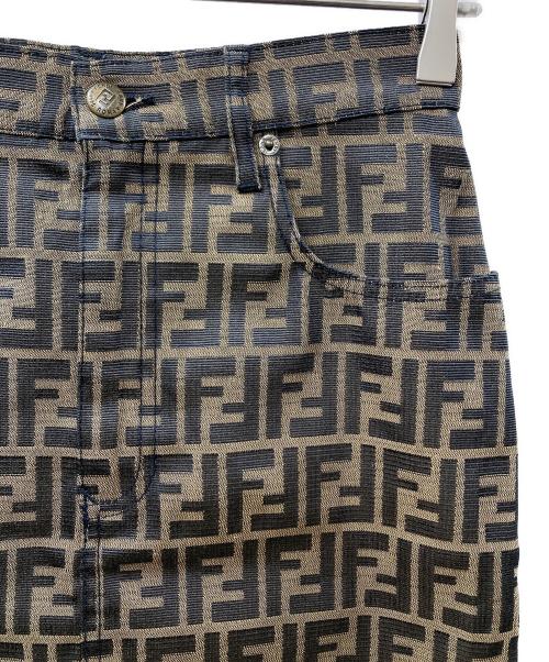 FENDI JEANS（フェンディ ジーンズ）FENDI JEANS (フェンディ ジーンズ) ズッカ柄ミニスカート ブラウン サイズ:28の古着・服飾アイテム