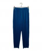 PLEATS PLEASEプリーツプリーズ）の古着「プリーツイージーパンツ」｜ブルー