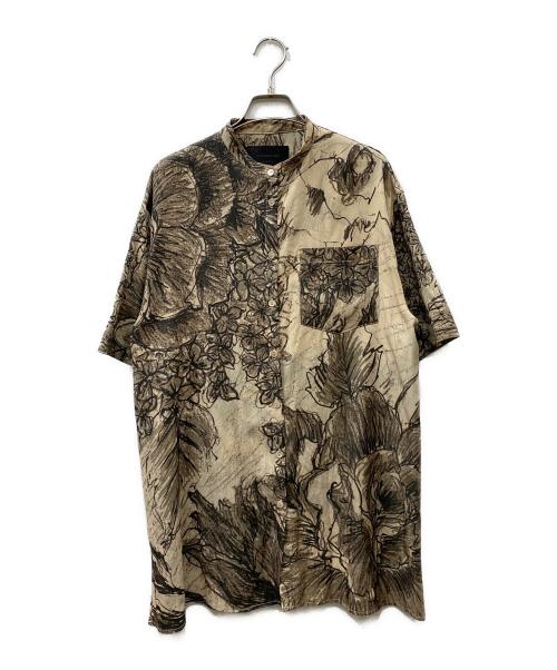 Ameri（アメリ）AMERI (アメリ) KEITA MARUYAMA (ケイタマルヤマ) WIDE SHIRT ブラウン×ベージュ サイズ:FREEの古着・服飾アイテム