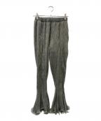 MAISON SPECIALメゾンスペシャル）の古着「Ruffle Hem Flare Pants」｜グレー