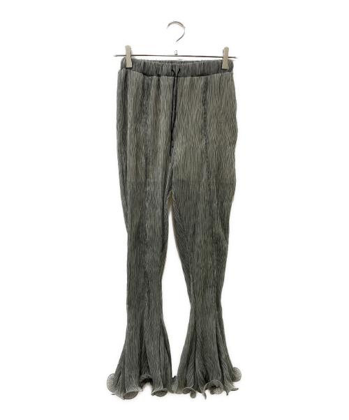 MAISON SPECIAL（メゾンスペシャル）MAISON SPECIAL (メゾンスペシャル) Ruffle Hem Flare Pants グレー サイズ:36 未使用品の古着・服飾アイテム