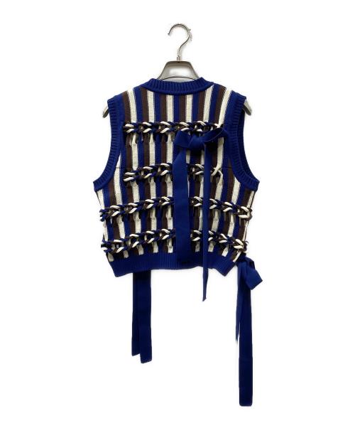 LEINWANDE（ラインヴァンド）LEINWANDE (ラインヴァンド) Braids Stripe Knitted Vest ニットベスト マルチカラー サイズ:FREEの古着・服飾アイテム