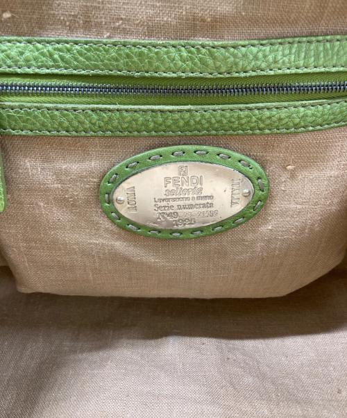 FENDI（フェンディ）FENDI (フェンディ) セレリア レザーハンドバッグ グリーンの古着・服飾アイテム
