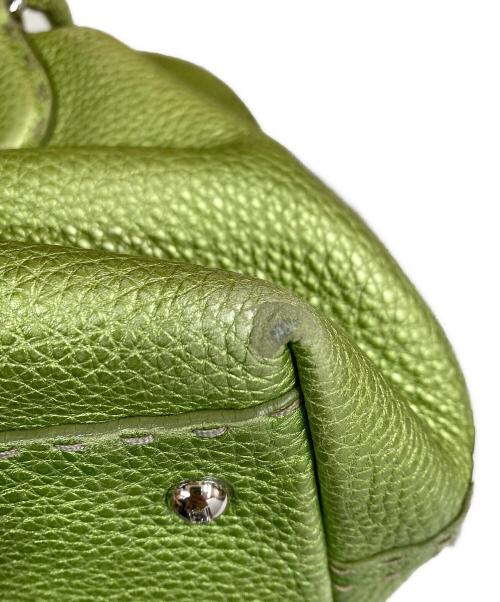 FENDI（フェンディ）FENDI (フェンディ) セレリア レザーハンドバッグ グリーンの古着・服飾アイテム