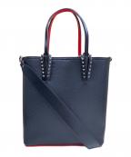 Christian Louboutinクリスチャン・ルブタン）の古着「CABATA N/S CALF EMPIRE 2WAYトートバッグ」｜ブラック×レッド