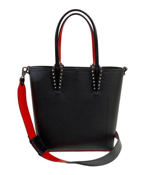 Christian Louboutin（クリスチャン・ルブタン）Christian Louboutin (クリスチャン・ルブタン) CABATA N/S CALF EMPIRE スタッズ レザー 2WAYトートバッグ ブラック×レッドの古着・服飾アイテム