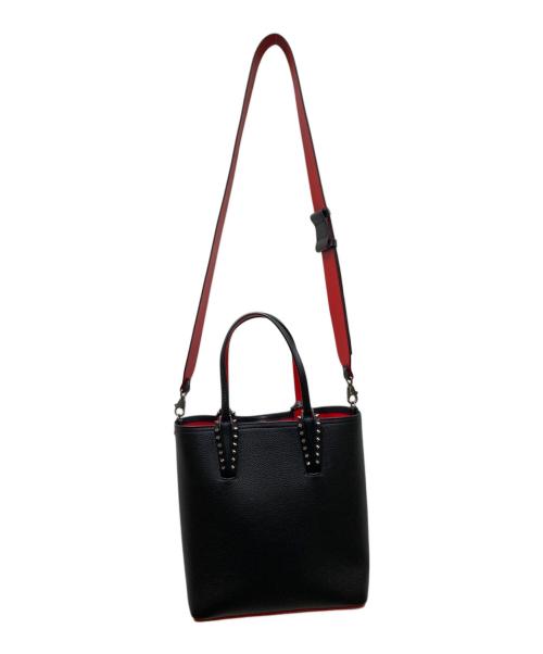 Christian Louboutin（クリスチャン・ルブタン）Christian Louboutin (クリスチャン・ルブタン) CABATA N/S CALF EMPIRE 2WAYトートバッグ ブラック×レッドの古着・服飾アイテム