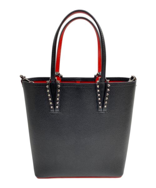 Christian Louboutin（クリスチャン・ルブタン）Christian Louboutin (クリスチャン・ルブタン) CABATA N/S CALF EMPIRE スタッズ レザー 2WAYトートバッグ ブラック×レッドの古着・服飾アイテム