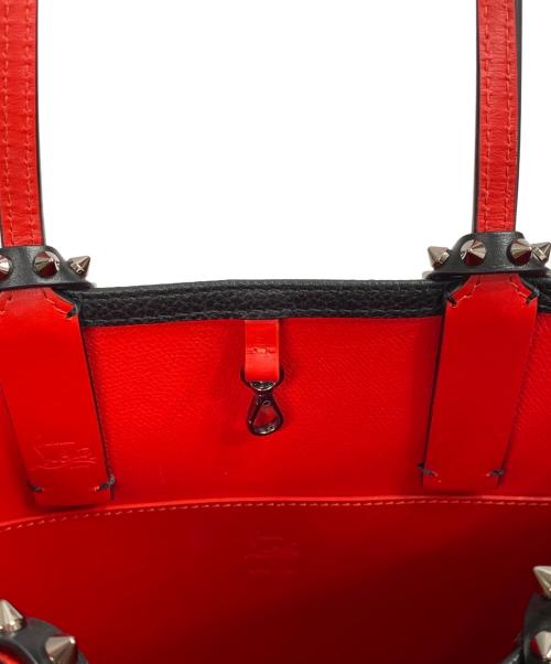 Christian Louboutin（クリスチャン・ルブタン）Christian Louboutin (クリスチャン・ルブタン) CABATA N/S CALF EMPIRE スタッズ レザー 2WAYトートバッグ ブラック×レッドの古着・服飾アイテム