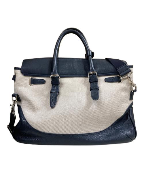 PELLE MORBIDA（ペッレモルビダ）PELLE MORBIDA (ペッレモルビダ) メイデンボヤージュ ボストンバック ホワイト×ネイビーの古着・服飾アイテム