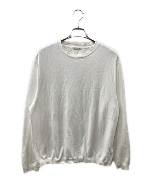 HEUGN（ユーゲン）HEUGN (ユーゲン) John ハイゲージコットンクルーネックニットカットソー ホワイト サイズ:4の古着・服飾アイテム