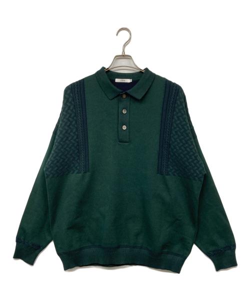yashiki（ヤシキ）yashiki (ヤシキ) Hatsushimo Knit Polo / 初霜ニットポロ グリーン サイズ:3 未使用品の古着・服飾アイテム