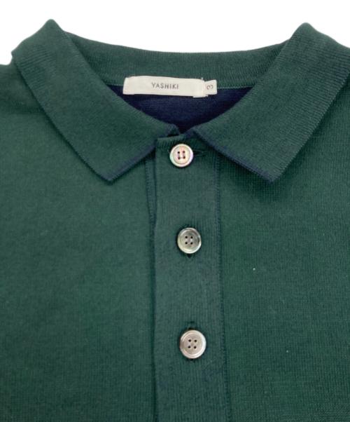 yashiki（ヤシキ）yashiki (ヤシキ) Hatsushimo Knit Polo / 初霜ニットポロ グリーン サイズ:3 未使用品の古着・服飾アイテム