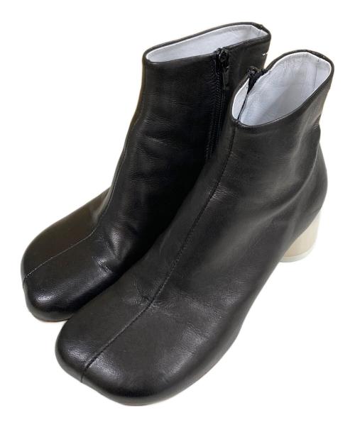 MM6 Maison Margiela（エムエムシックスメゾンマルジェラ）MM6 Maison Margiela (エムエムシックスメゾンマルジェラ) スクエアトゥアンクルブーツ ブラック サイズ:35の古着・服飾アイテム
