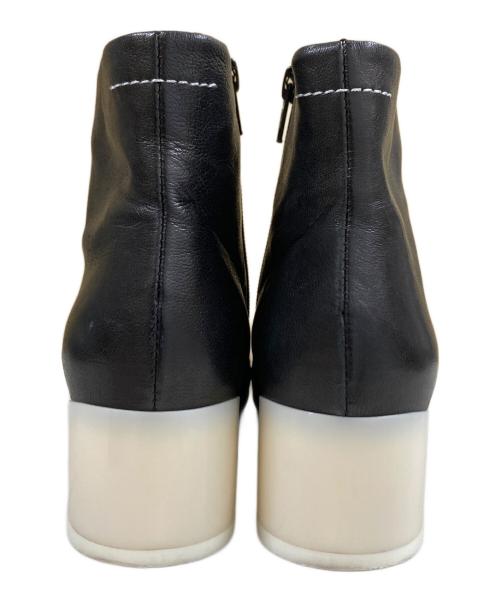 MM6 Maison Margiela（エムエムシックスメゾンマルジェラ）MM6 Maison Margiela (エムエムシックスメゾンマルジェラ) スクエアトゥアンクルブーツ ブラック サイズ:35の古着・服飾アイテム