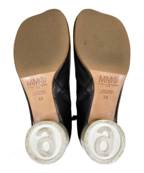 MM6 Maison Margiela（エムエムシックスメゾンマルジェラ）MM6 Maison Margiela (エムエムシックスメゾンマルジェラ) スクエアトゥアンクルブーツ ブラック サイズ:35の古着・服飾アイテム