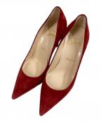 Christian Louboutinクリスチャン・ルブタン）の古着「ベロアハイヒールパンプス」｜レッド