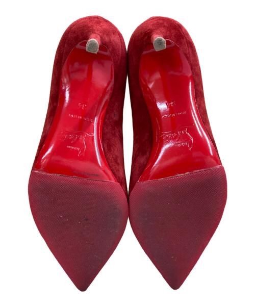 Christian Louboutin（クリスチャン・ルブタン）Christian Louboutin (クリスチャン・ルブタン) ベロアハイヒールパンプス レッド サイズ:34の古着・服飾アイテム