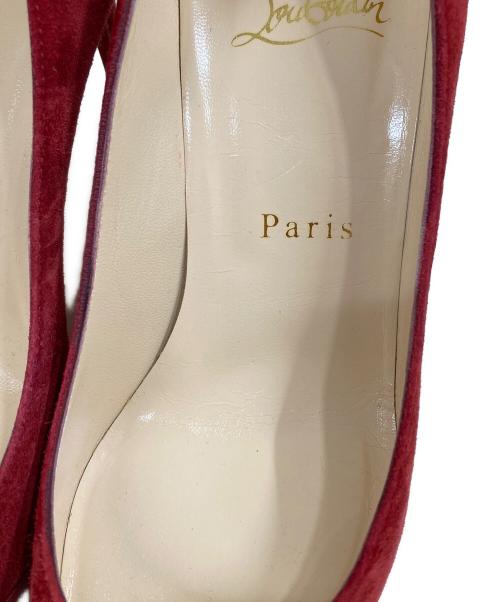 Christian Louboutin（クリスチャン・ルブタン）Christian Louboutin (クリスチャン・ルブタン) ベロアハイヒールパンプス レッド サイズ:34の古着・服飾アイテム