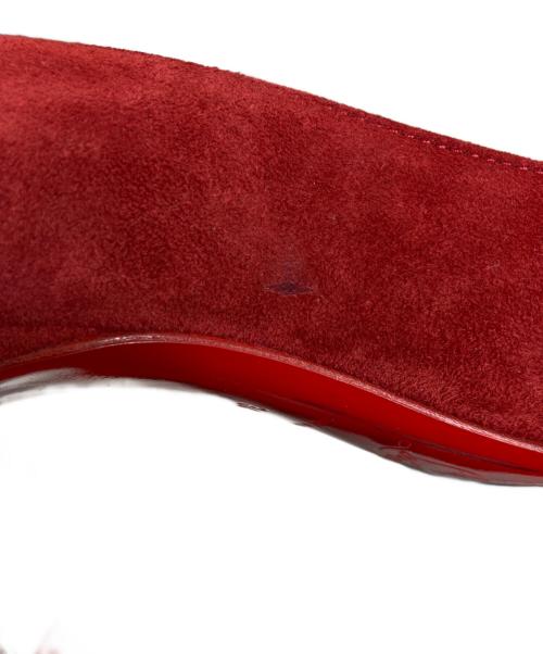 Christian Louboutin（クリスチャン・ルブタン）Christian Louboutin (クリスチャン・ルブタン) ベロアハイヒールパンプス レッド サイズ:34の古着・服飾アイテム