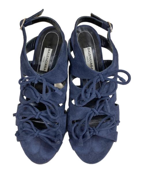 BALENCIAGA（バレンシアガ）BALENCIAGA (バレンシアガ) ハイヒールサンダル ネイビー サイズ:35の古着・服飾アイテム