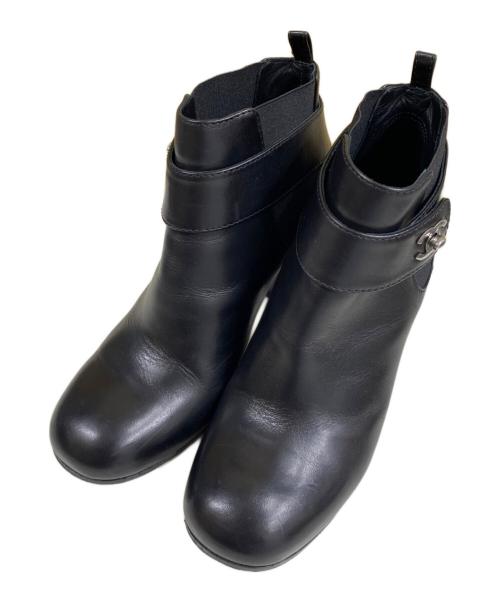 CHANEL（シャネル）CHANEL (シャネル) ココマークターンロックショートブーツ ブラック サイズ:35の古着・服飾アイテム