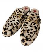 GUCCIグッチ）の古着「レオパード柄 ホースビット ハラコミュール」｜ベージュ