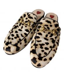 GUCCI（グッチ）の古着「レオパード柄 ホースビット ハラコミュール」｜ベージュ