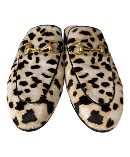 GUCCI（グッチ）GUCCI (グッチ) レオパード柄 ホースビット ハラコミュール ベージュ サイズ:34の古着・服飾アイテム