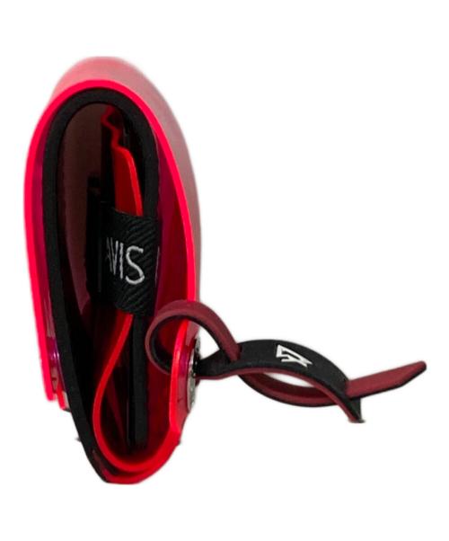 JUSTIN DAVIS（ジャスティンデイビス）JUSTIN DAVIS (ジャスティンデイビス) TRANS MINI ウォレット カードケース レッド×ブラックの古着・服飾アイテム