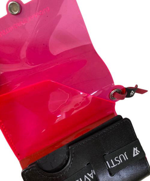 JUSTIN DAVIS（ジャスティンデイビス）JUSTIN DAVIS (ジャスティンデイビス) TRANS MINI ウォレット カードケース レッド×ブラックの古着・服飾アイテム