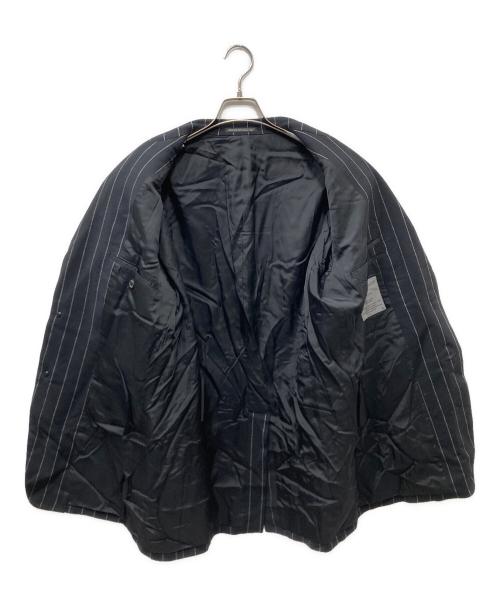 Yohji Yamamoto pour homme（ヨウジヤマモト プールオム）Yohji Yamamoto pour homme (ヨウジヤマモト プールオム) 00S ストライプ ウールテーラードジャケット ブラック サイズ:3の古着・服飾アイテム