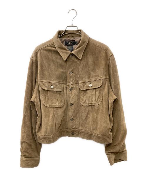 RRL（ダブルアールエル）RRL (ダブルアールエル) スエードレザー トラッカージャケット ブラウン サイズ:Ｌの古着・服飾アイテム