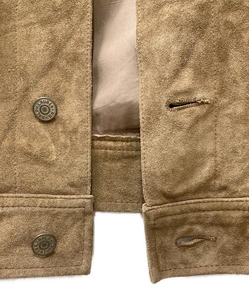 RRL（ダブルアールエル）RRL (ダブルアールエル) スエードレザー トラッカージャケット ブラウン サイズ:Ｌの古着・服飾アイテム