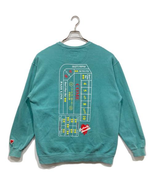 EMOTIONALLY UNAVAILABLE（エモーショナリー・アンアベイラブル）EMOTIONALLY UNAVAILABLE (エモーショナリー・アンアベイラブル) クルーネックスウェット ブルー サイズ:Lの古着・服飾アイテム