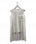 ENFOLDエンフォルド）の古着「リネン混ノースリーブワンピース」｜ホワイト