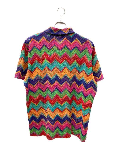 missoni（ミッソーニ）MISSONI (ミッソーニ) シェブロンストライプポロシャツ マルチカラー サイズ:50の古着・服飾アイテム