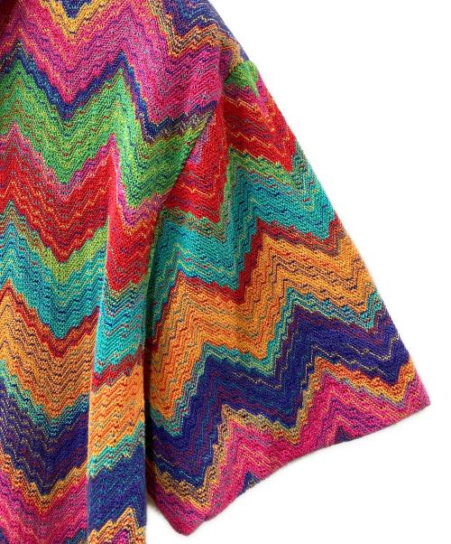 missoni（ミッソーニ）MISSONI (ミッソーニ) シェブロンストライプポロシャツ マルチカラー サイズ:50の古着・服飾アイテム