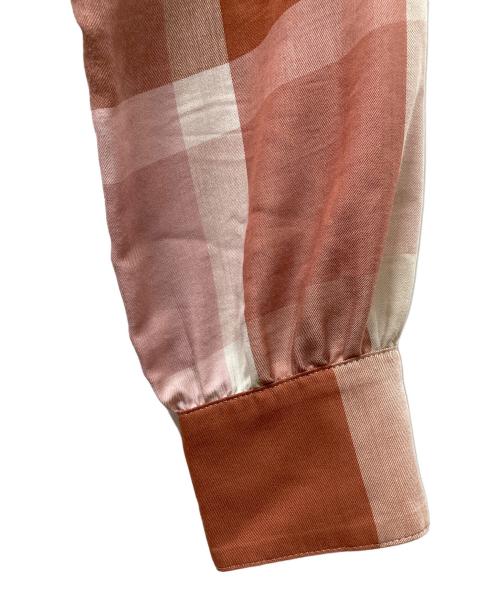 BLUE LABEL CRESTBRIDGE（ブルーレーベルクレストブリッジ）BLUE LABEL CRESTBRIDGE (ブルーレーベルクレストブリッジ) ドレープツイルシャツワンピース ピンク サイズ:36の古着・服飾アイテム