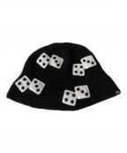 stussyステューシー）の古着「Dice Knit Bucket Hat」｜ブラック