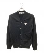 PLAY COMME des GARCONSプレイコムデギャルソン）の古着「ハートワッペン ウールカーディガン」｜ブラック