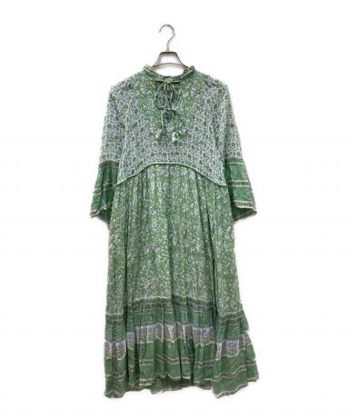 SZ 花柄タッセル付きワンピース Sサイズ　ロンハーマン 中古・古着通販】Ron Herman (ロンハーマン) 花柄ワンピース グリーン