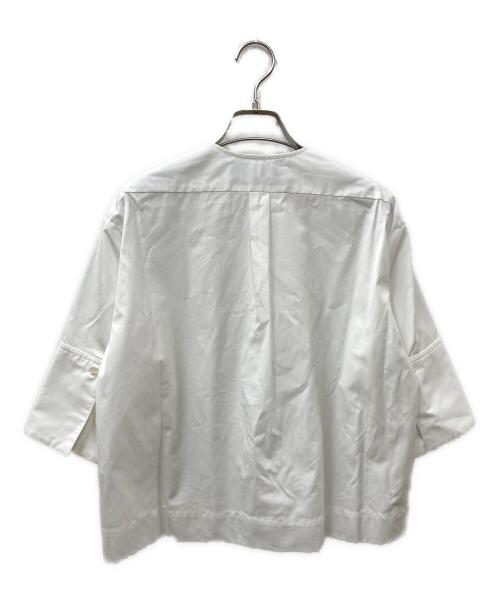 THIRD MAGAZINE（サードマガジン）THIRD MAGAZINE (サードマガジン) ノーカラーブラウス ホワイト サイズ:Freeの古着・服飾アイテム