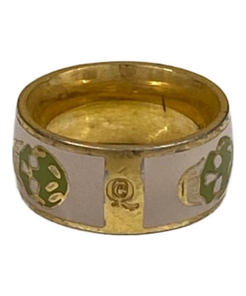 ALEXANDER McQUEEN（アレキサンダーマックイーン）ALEXANDER McQUEEN (アレキサンダーマックイーン) スカルモチーフリング ゴールド×ピンク サイズ:OneSizeの古着・服飾アイテム