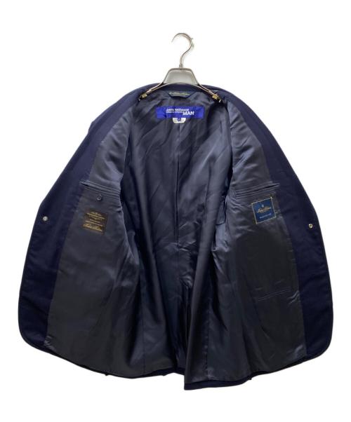 JUNYA WATANABE MAN（ジュンヤワタナベマン）JUNYA WATANABE MAN (ジュンヤワタナベマン) BROOKS BROTHERS (ブルックスブラザーズ) レザー切替テーラドジャケット ネイビー サイズ:Lの古着・服飾アイテム