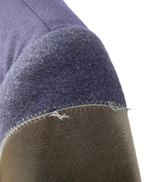 JUNYA WATANABE MAN（ジュンヤワタナベマン）JUNYA WATANABE MAN (ジュンヤワタナベマン) BROOKS BROTHERS (ブルックスブラザーズ) レザー切替テーラドジャケット ネイビー サイズ:Lの古着・服飾アイテム