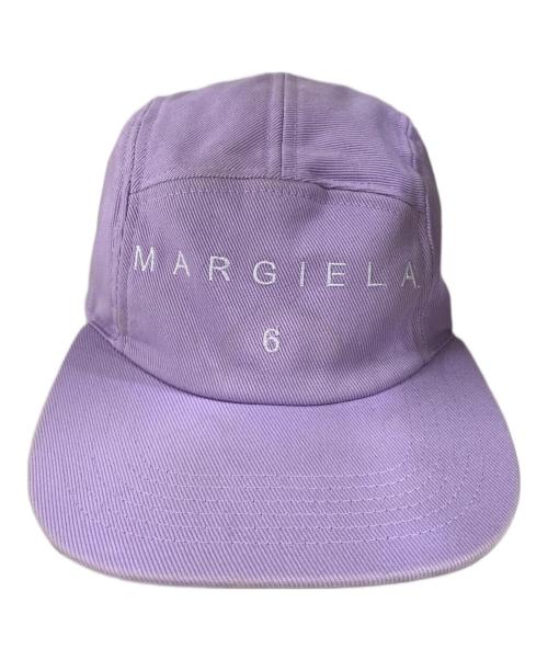MM6 Maison Margiela（エムエムシックスメゾンマルジェラ）MM6 Maison Margiela (エムエムシックスメゾンマルジェラ) ロゴジェットキャップ パープルの古着・服飾アイテム